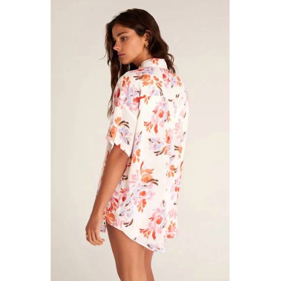 NEW Z SUPPLY clearwater floral shirt in white sand - Picture 3 of 3